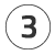 A black number 3 inside of a black outlined circle