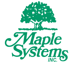 A green tree with the words Maple Systems Inc. underneath the tree in green