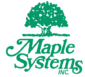 Maple Systems Logo A green tree with the words Maple Systems Inc. underneath the tree in green