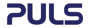 The word PULS in uppercase navy blue lettering