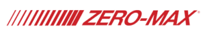 The words Zero-Max in uppercase red lettering with 13 red slanted lines to the left of the words