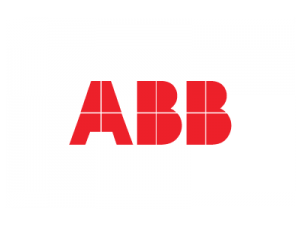 A white rectangle with the letters ABB in bright red within it