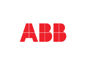 A white rectangle with the letters ABB in bright red within it