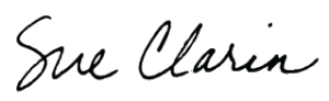 Sue Clarin's signature in black ink